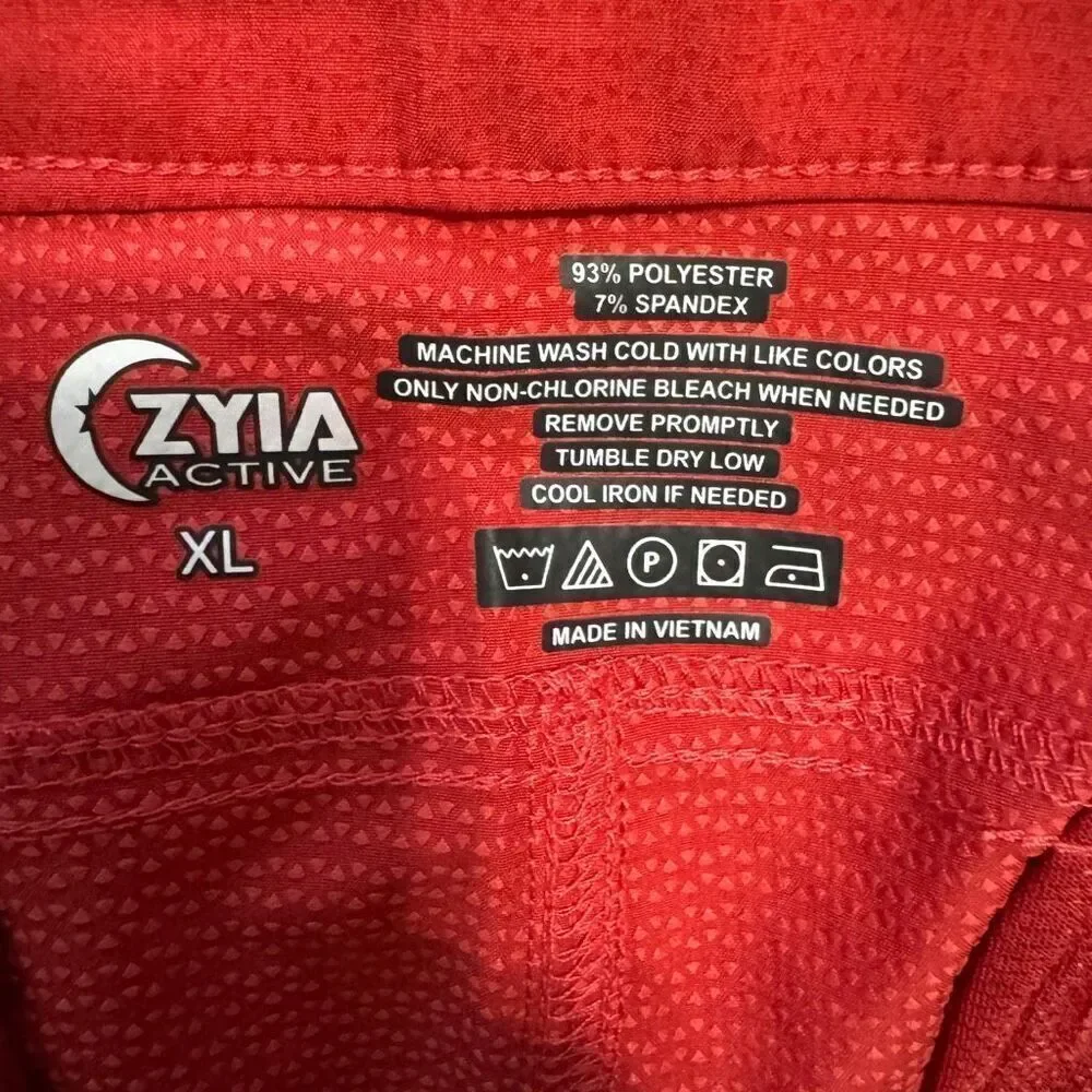Zyia Active Shorts Womens XL Red Not Just A Trail Short Long Ladies
